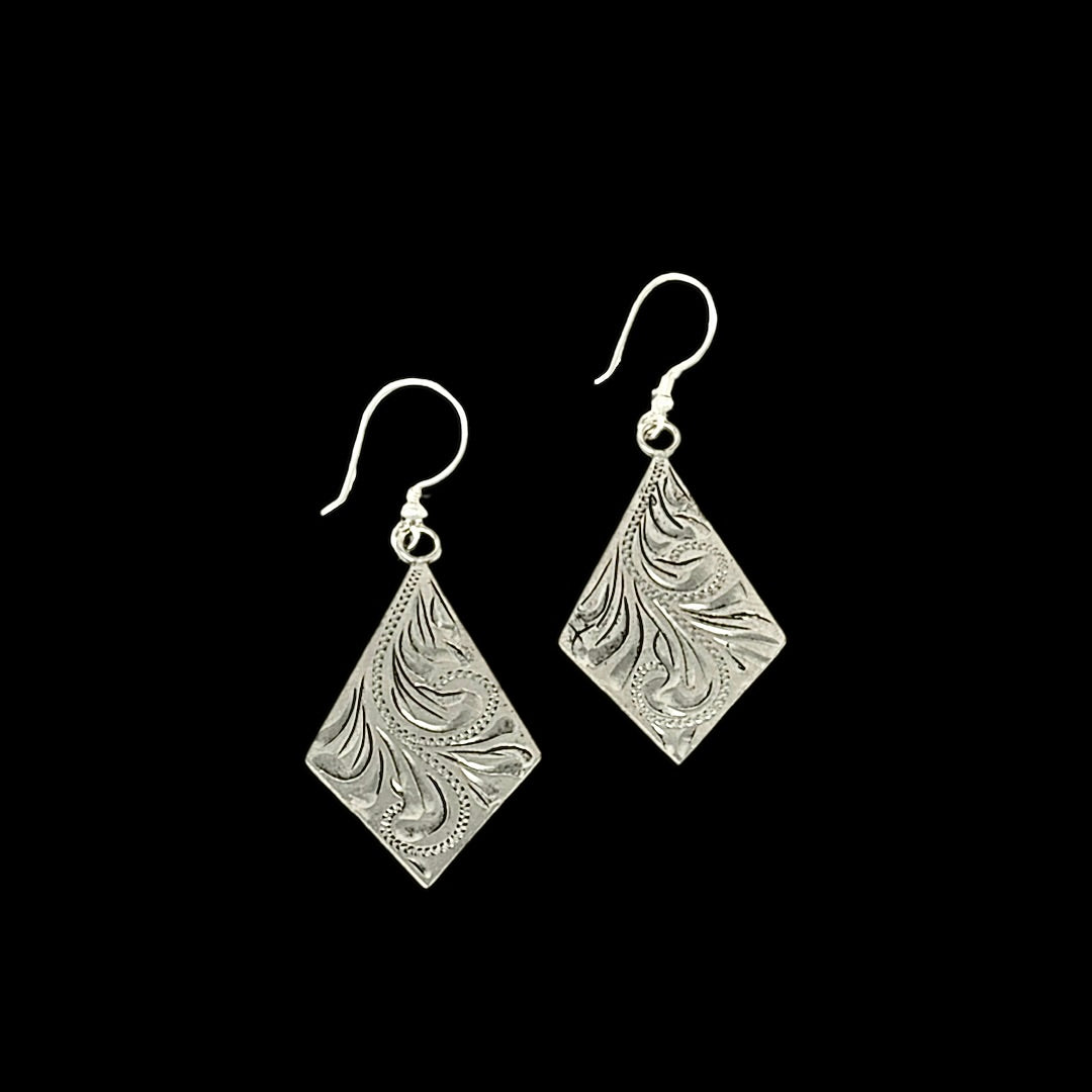 The Engraved Diamond Earrings