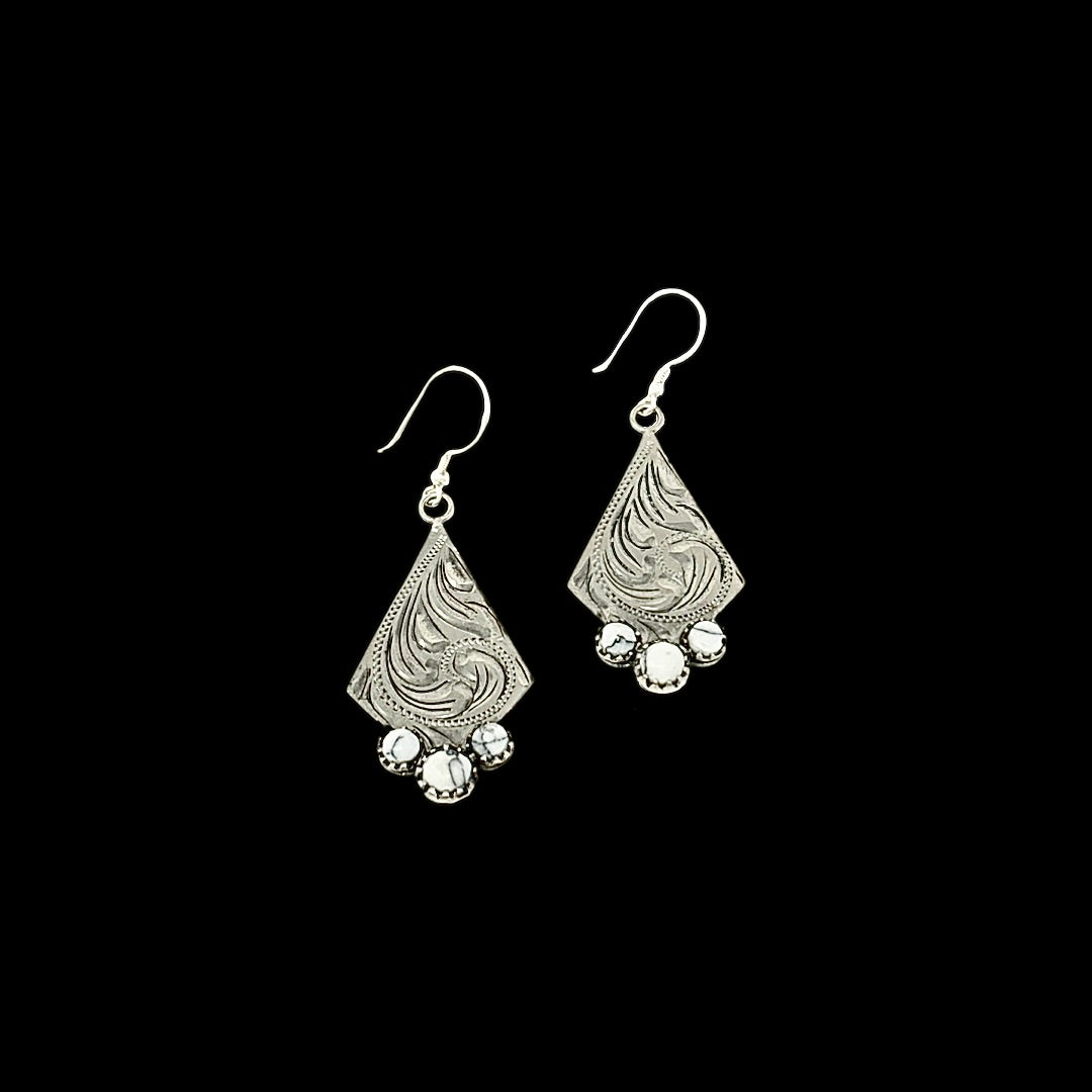 The Jess Turquoise Diamond Tipped Earrings