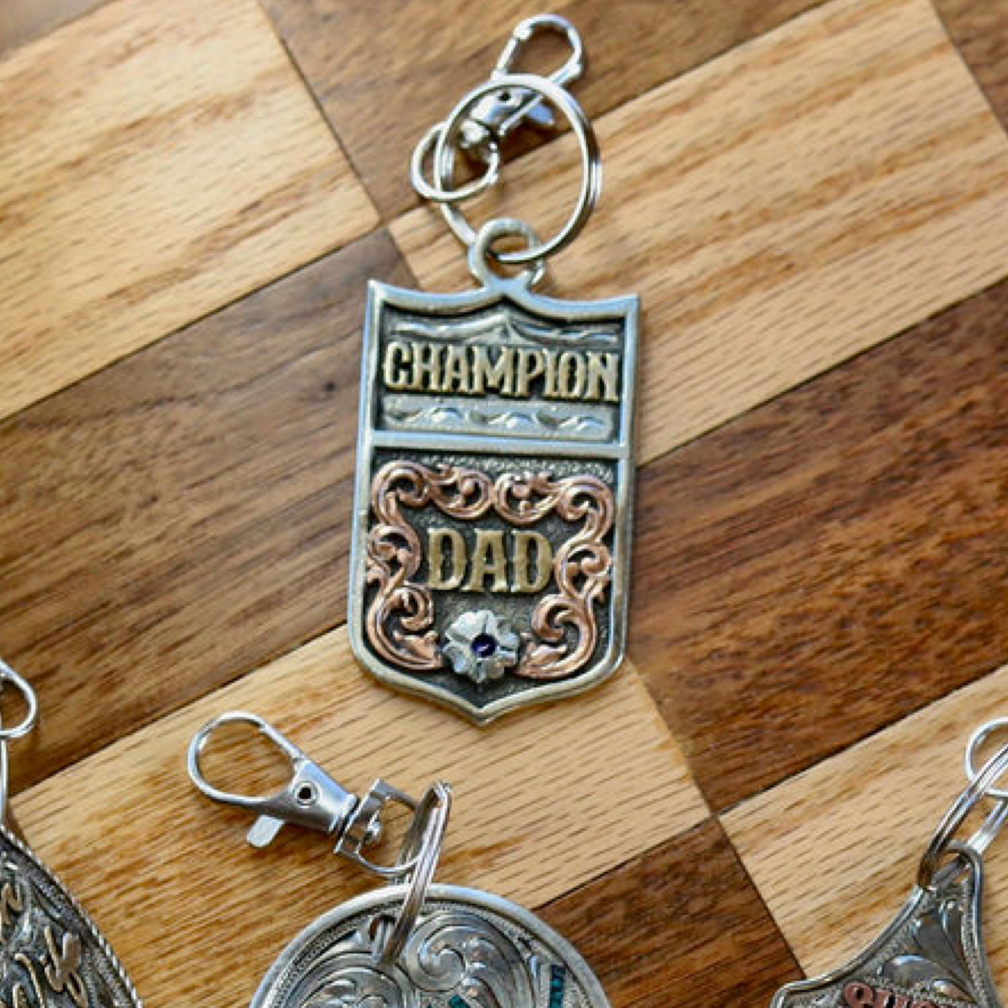 Champion Dad Keychain
