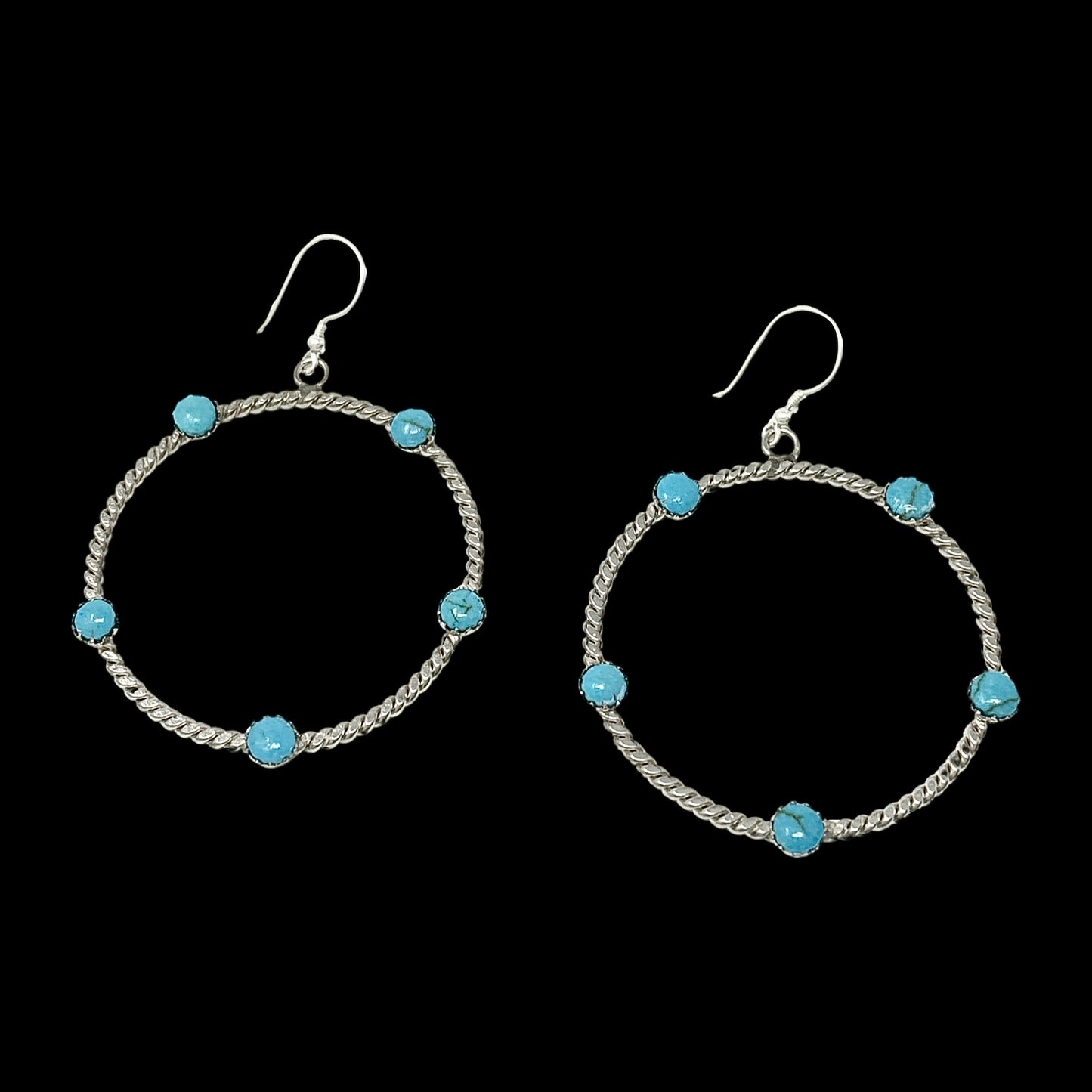 The Lakoda Turquoise Hoop Earrings