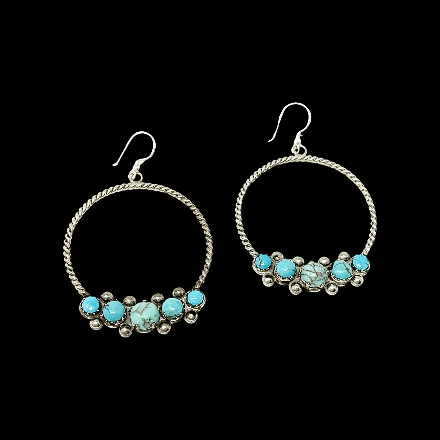 The Rose Turquoise Hoop Earrings