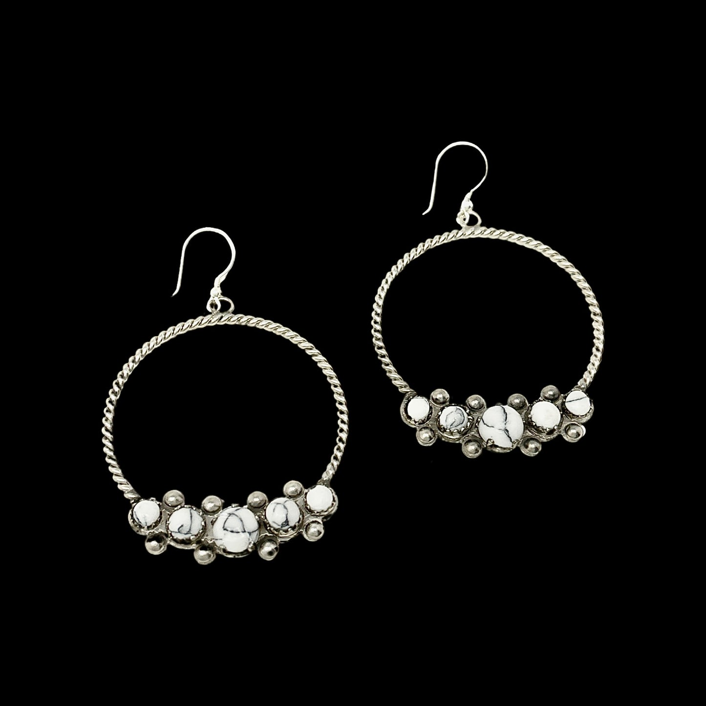 The Rose Turquoise Hoop Earrings