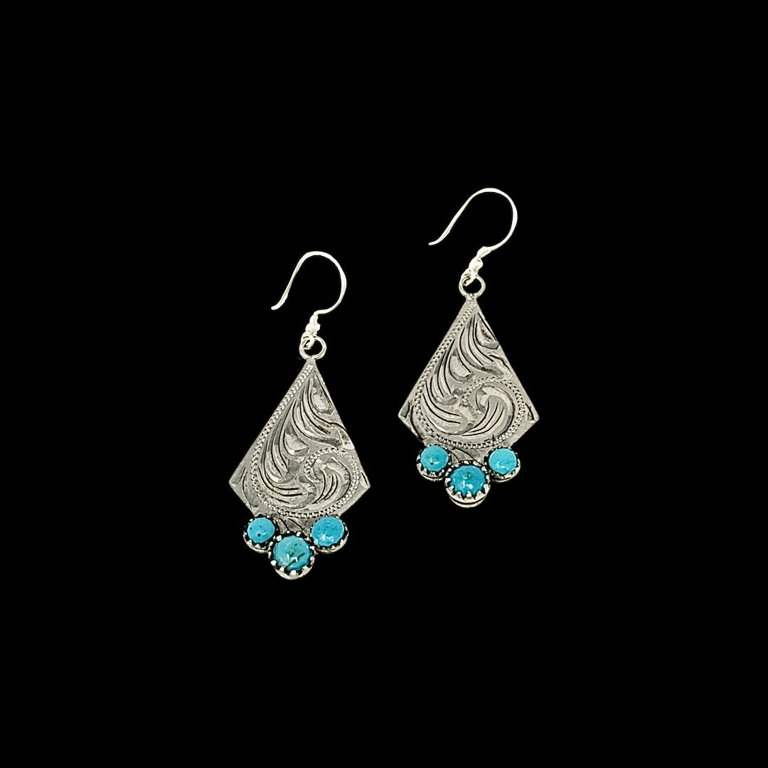 The Jess Turquoise Diamond Tipped Earrings