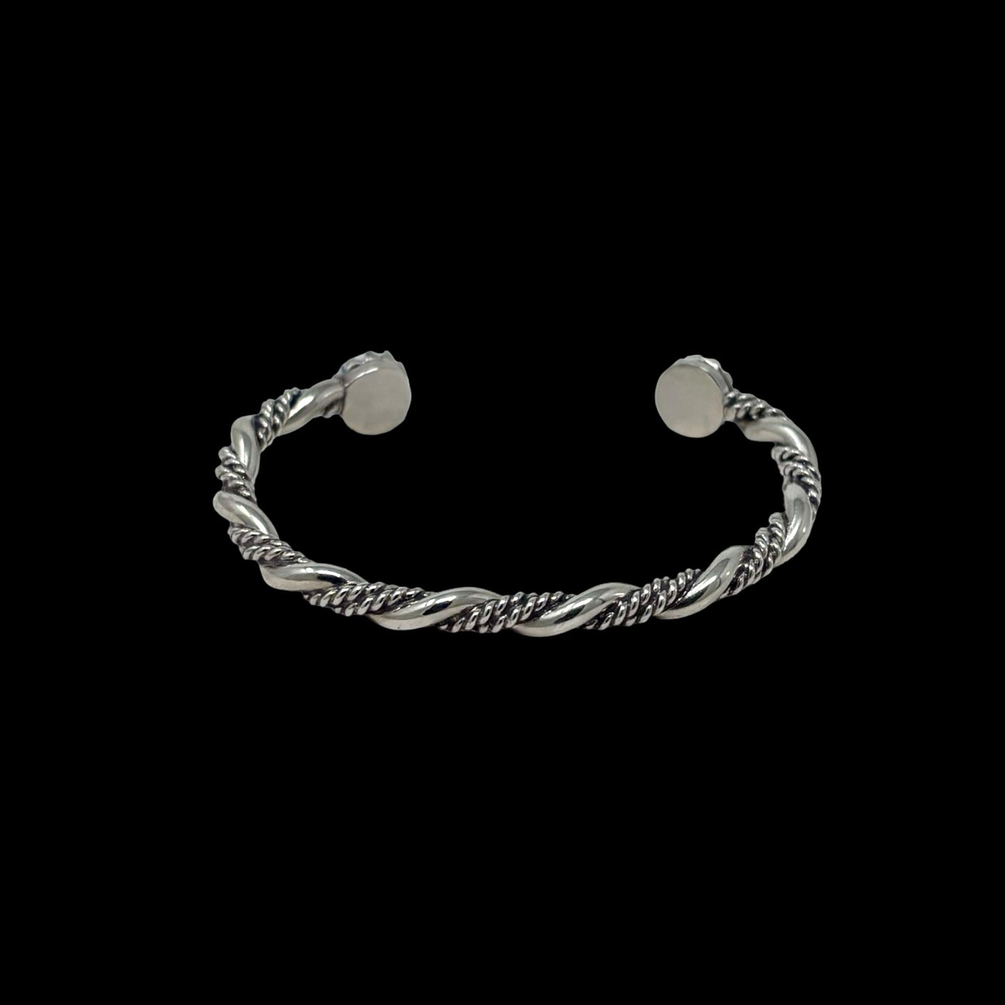 Wire & Rope Twist with Stones Cuff Bracelet