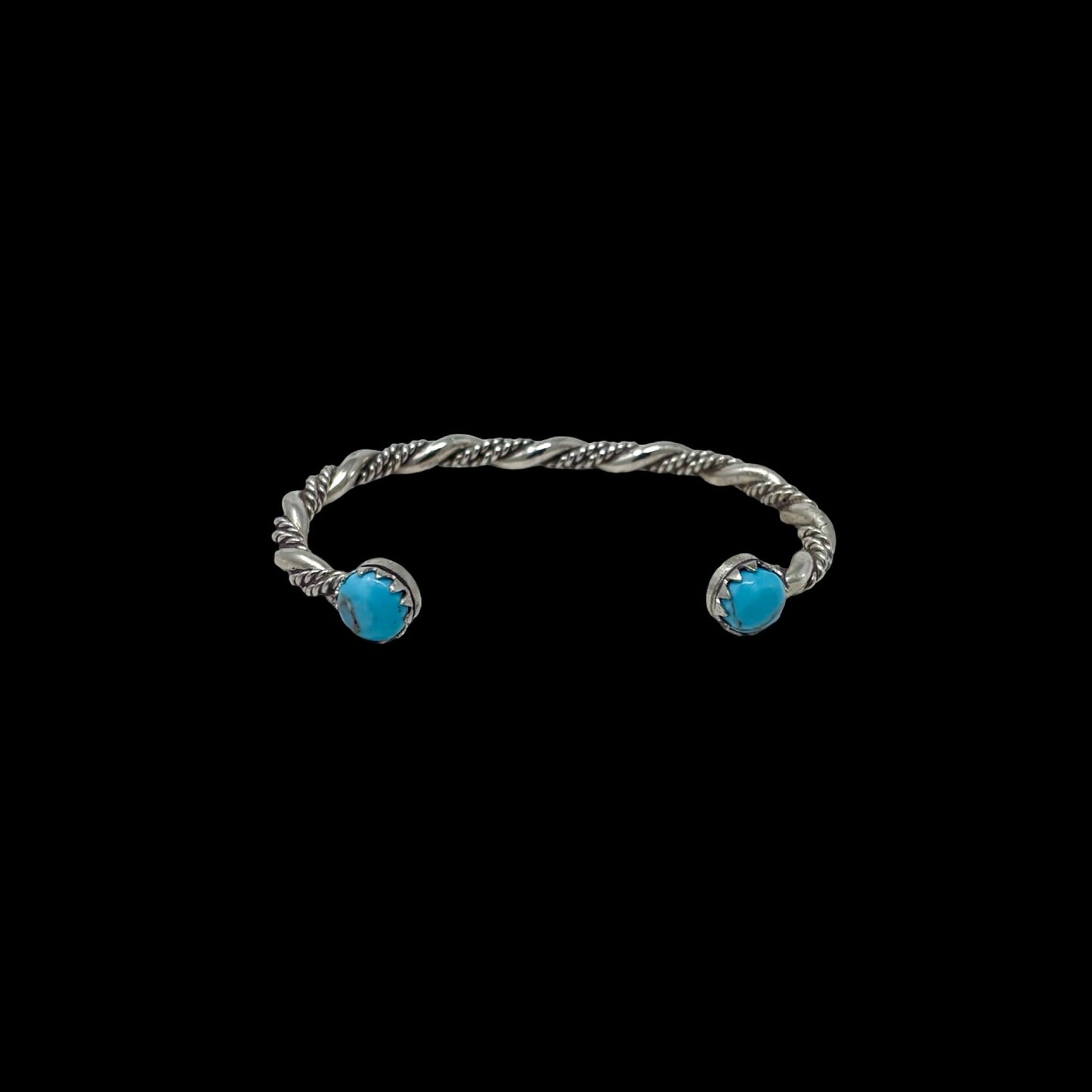 Wire & Rope Twist with Stones Cuff Bracelet